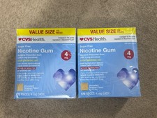 2x CVS Health Sugar Free Nicotine Gum 4mg 170 Pieces Uncoated Original Exp 2028