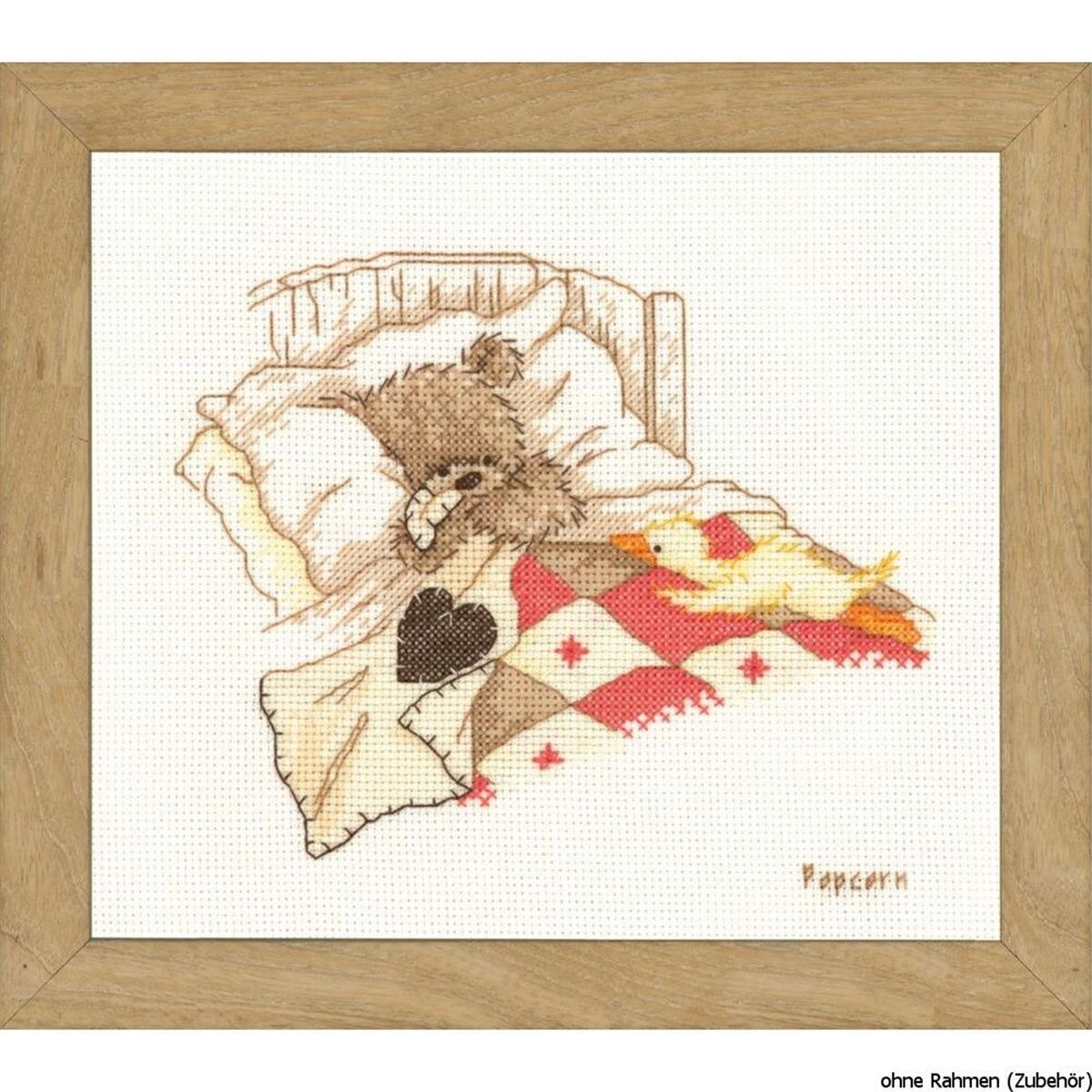 Vervaco Counted cross stitch kit Popcorn Cuddle up, DIY