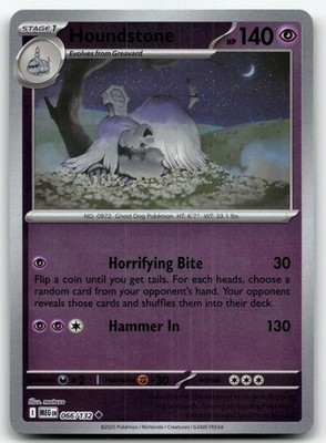 Houndstone 066/132 Uncommon Mega Evolution Pokemon Reverse Holo Near Mint