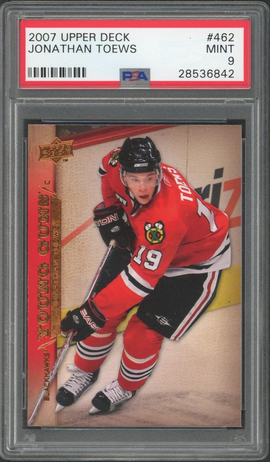 2007/08 Upper Deck Jonathan Toews Young Guns Rookie #462 PSA 9