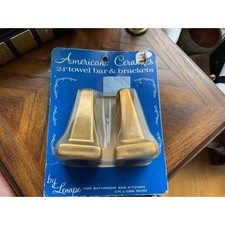 NIP Vintage American Ceramics 24  Towel Bar Brackets, Gold