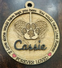 Personalized Dog Wooden Memorial Ornament
