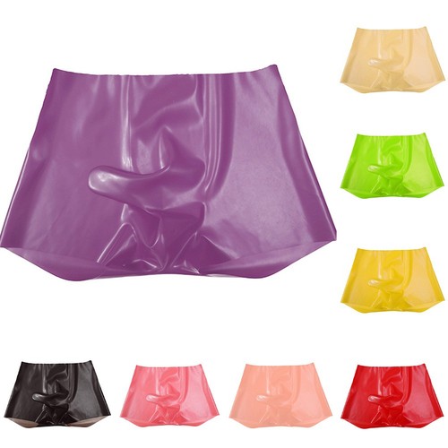 Mens Latex Underpants Seamless Elephant Trunk Boxer Briefs Rubber Safety Panties - Picture 2 of 25