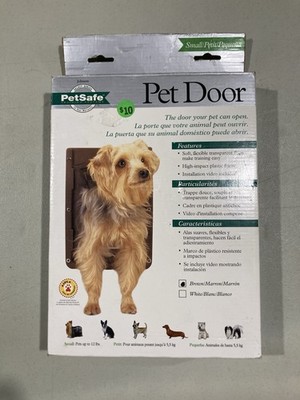 New Petsafe Brand Brown Pet Door In Original Box - Small/Up To 12 Lbs. - TS-2-11