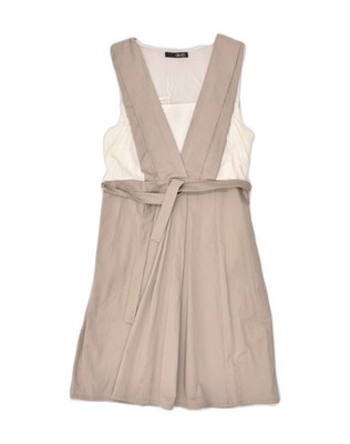 LIU JO Damen ärmelloses A-Linien Kleid IT 44 mittelgrau Colourblock Baumwolle AE25