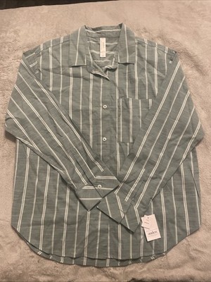 Drop-Shoulder Button-Down Shirt Size Small