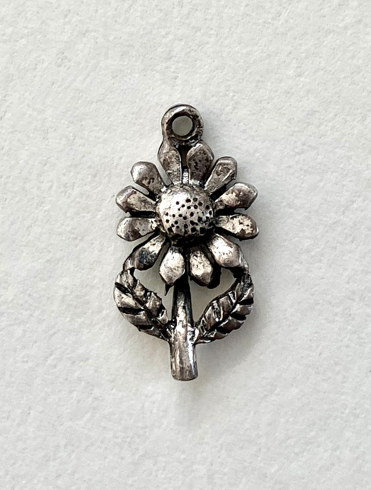 Vintage sterling silver charm, flower
