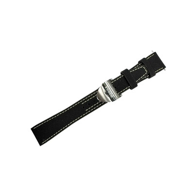 Tudor 20 x 16mm Black Leather Rubber Steel Watch Strap Buckle | eBay