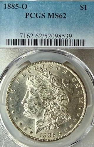 1885-O MS62 Splendid PCGS  New Orleans Mint Morgan Silver Dollar