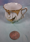 Vintage Small Ornate Footed Demitasse Gold Flower Motif Green Ladies Cup — photo 10