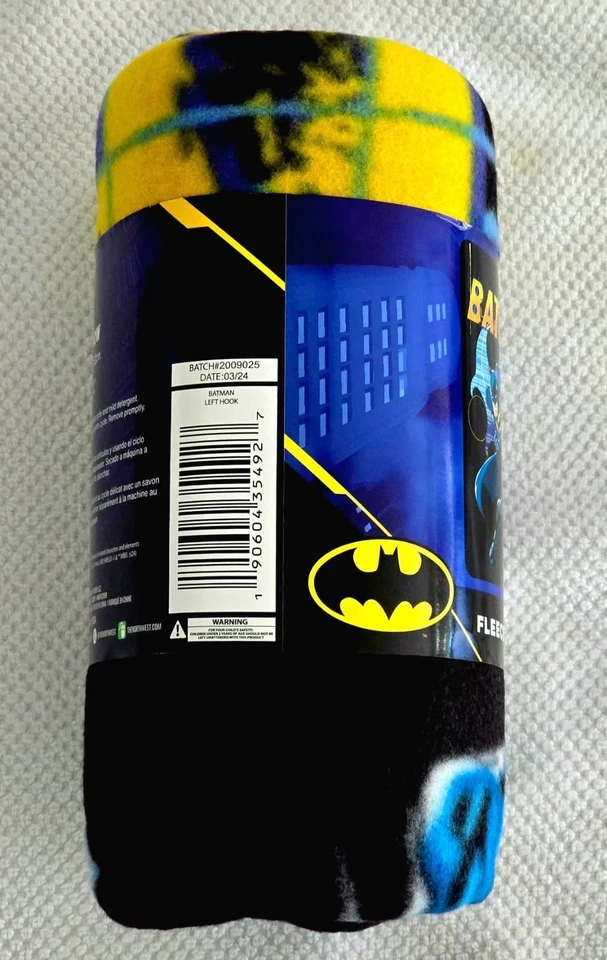 Nueva manta de regalo de vellón silueta de Batman DC Comics superhéroe escudo logotipo Foto 4 de 4