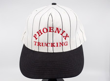 Trucker Hat Cap Phoenix Trucking Pinstripe Snapback Made in USA Black Brim
