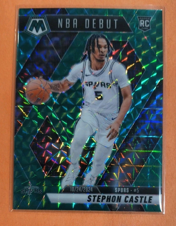 2024-25 Mosaic🔥NBA Debut🔥Stephon Castle #267🔥Green Mosaic Prizm RC