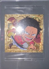 One Piece Gol D. Roger & Monkey D. Luffy Wafer Gold Frame Coins Pre-owned