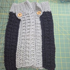 Leg Warmers Hand Crochetted Socks Warmers New Adjustable With Button Two Toned