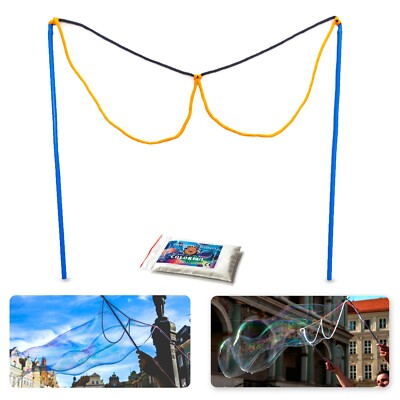 Bubble Wand Kit Bubble Maker and 5 Liters of Soap Bubbles Solution Double 50cm 