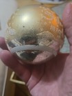 LARGE Shiny Brite Stenciled Ornament Christmas SILENT NIGHT Gold Ball — photo 4