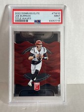 2022 Panini Donruss Elite #TW-10 Joe Burrows Title Waves   SP Bengals PSA 9