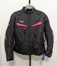 HWK Women's Motorcycle Jacket For Women Stunt Adventure CE Armor Black/Pink XXL