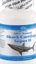 %100 Natural Shark Cartilage, 750mg, 100 capsules