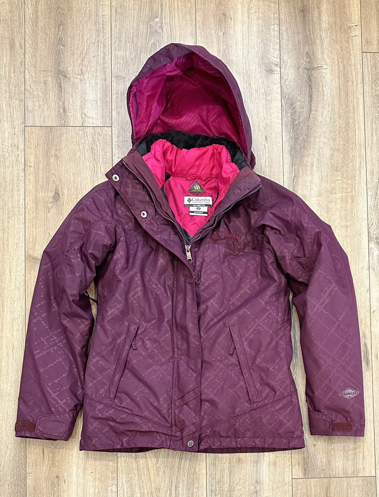 COLUMBIA Whirlibird Womens Omni-Tech Omni-Heat 3-in-1 Interchange Jacket XS Pink