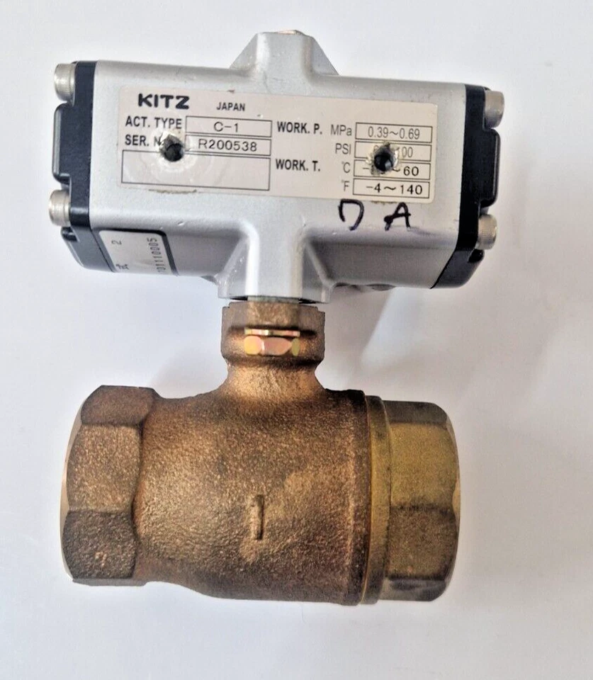 1" BSP ACTUATED BALL VALVE, SMC BRAND , BRASS BODY , PNEUMATIC DOUBLE ACTING - Image 3 of 3