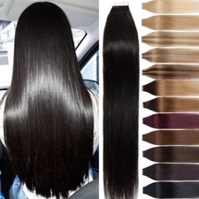 Tape In 100 Real Remy Human Hair Extensions Invisible Skin Weft Natural Hair 18