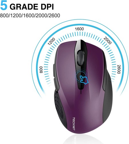 Wireless Mouse, TECKNET Pro 2.4G Ergonomic Wireless Optical Mouse with USB Nano - Picture 2 of 7