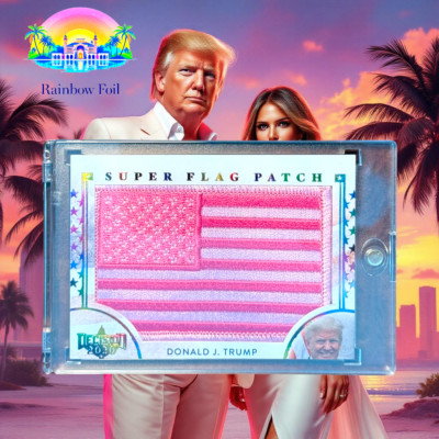 2020 Decision Donald Trump Rainbow Foil Pink Barbie Super Flag Patch SF45 WOW!