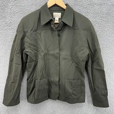 VTG Field Manor Womens 12 Button Up Wool Jacket Lined Shacket Green Made In USA