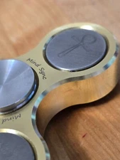 Custom Laser - Thick Brass Fidget Spinner - Tungsten Weights   1 lb - 13+ Min