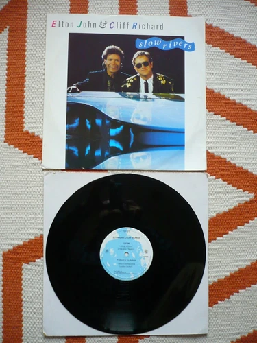 Elton John And Cliff Richard Slow Rivers 12" Vinyl UK 1986 3 Track 1st Pr Single