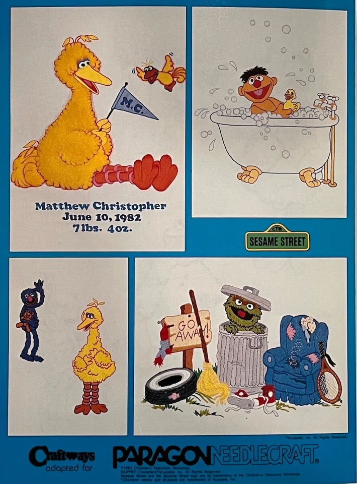 Brand New / Vintage: Sesame Street EMBROIDERY TRANSFERS Paragon #2100 - Image 2 of 3