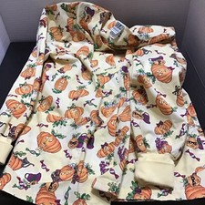 UA Scrubs Halloween Pumpkin Long Sleeve Snap Small Scrub