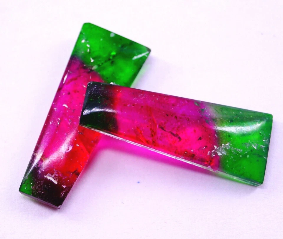 50.90 Ct Pair Of Watermelon Beautiful Tourmaline Gemstone Certified Jewelry Use - Image 3 of 4
