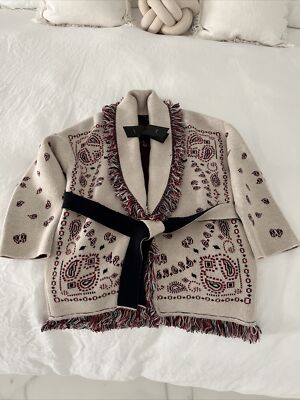 NWT ALANUI BANDANA JACQUARD CASHMERE CARDIGAN SIZE S