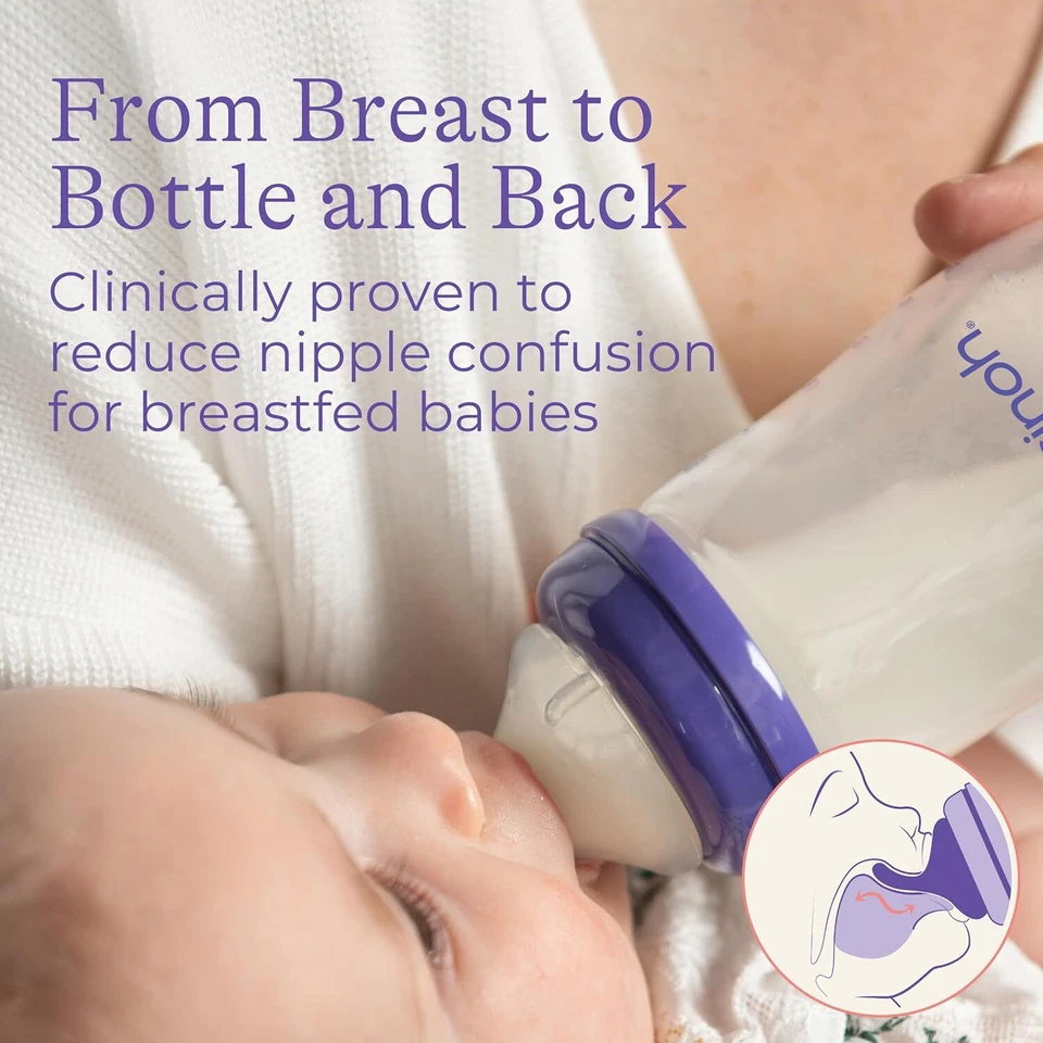 3pk Anti-Colic Baby Bottles – 5oz, Slow Flow Nipples for Breastfed Babies - Image 4 of 4