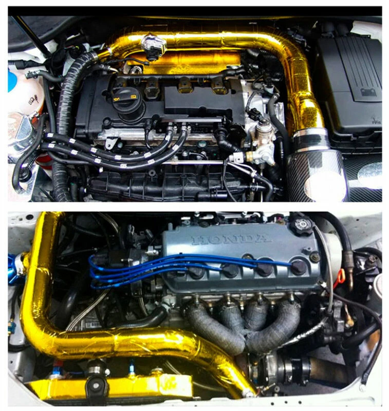 Cintas envolventes protectoras térmicas reflectantes de alta temperatura rollo continuo para automóvil 5M 1200 °f Foto 2 de 4