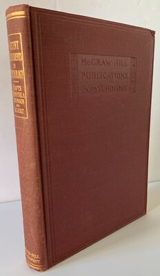 Recent Experiments in Psychology L Crafts 1938 HC McGraw-Hill Publications 