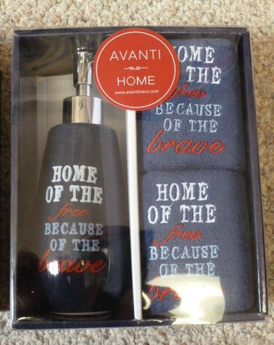 :) 2 Avanti Home 3 pc. gift set, red white blue, America, July 4, freedom NIB - Picture 3 of 5