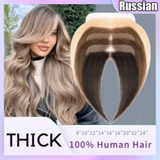 Forehead Hairline Toupee Human Hair Skin PU Lace Hairpieces Hair Topper 2cm 16cm