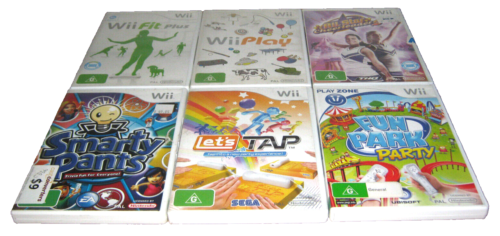 6 x Nintendo Wii Game Lot - Fit + Play + Cheerleader + Fun Park + Smarty Pants - Picture 1 of 1