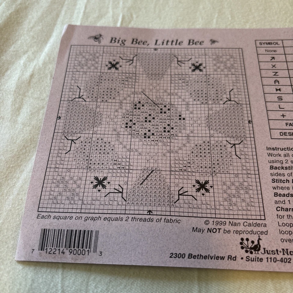 Just Nan Cute Big Bee Little New Cross Stitch Pattern - Image 3 of 4
