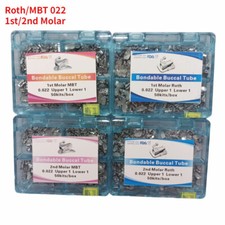 50 Sets Dental Orthodontic Buccal Tubes 1st 2nd Molar Tube Roth MBT 022 Bondable