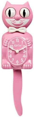   Limited Edition Pink Satin Kit - Iconic Retro Cat Clock with Moving Eyes and T