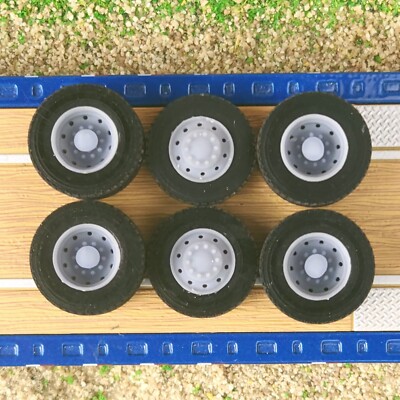 1:64 Scale 3D Printed Semi Truck 10 Hole Style Wheels and Tires Full Set 2 Sizes