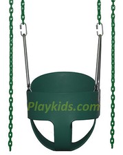 swing set Full Bucket Toddler Baby full Coated Chain playset playground Green