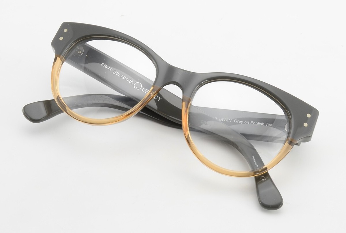 Claire Goldsmith Legacy Glasses Frame Irwin Grey on English Tea 