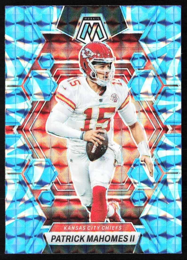 2023 Mosaic Blue Reactive Prizms Patrick Mahomes II Kansas City Chiefs #109