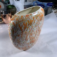 Speckled Art Glass Vase Mid-Century Modern